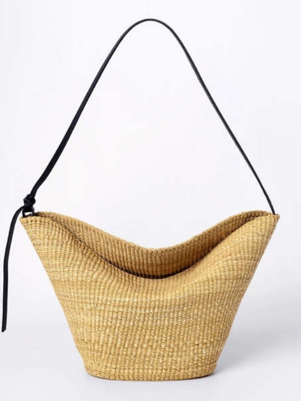 INES BRESSAND CROISSANT MEDIUM SHOULDER BAG AKAMAE N. 35 - NATURAL/BLACK